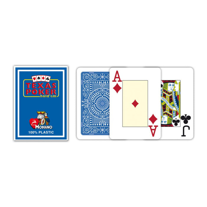 Texas Poker kaardid (jumbo, sinine)
