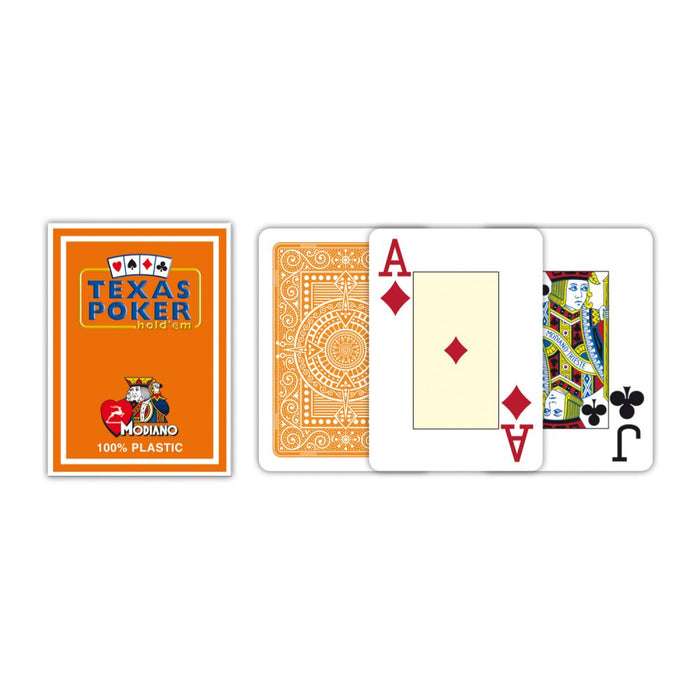 Texas Poker kaardid (jumbo, oranž)