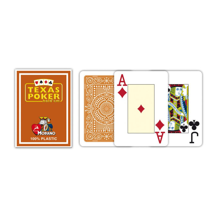 Texas Poker kaardid (jumbo, pruun)