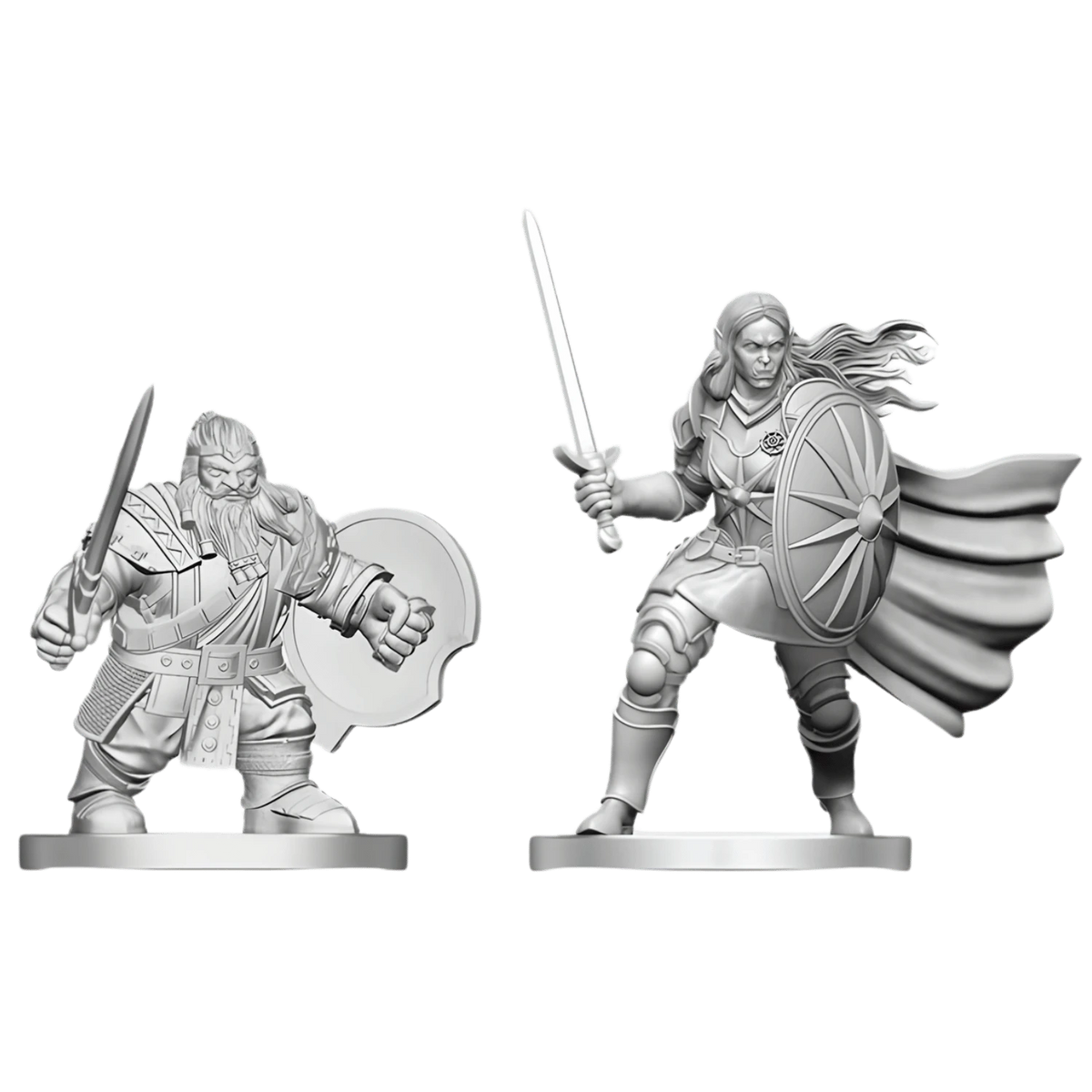 D&D Nolzur's Marvelous Miniatures: Dwarf Fighter & Orc Paladin