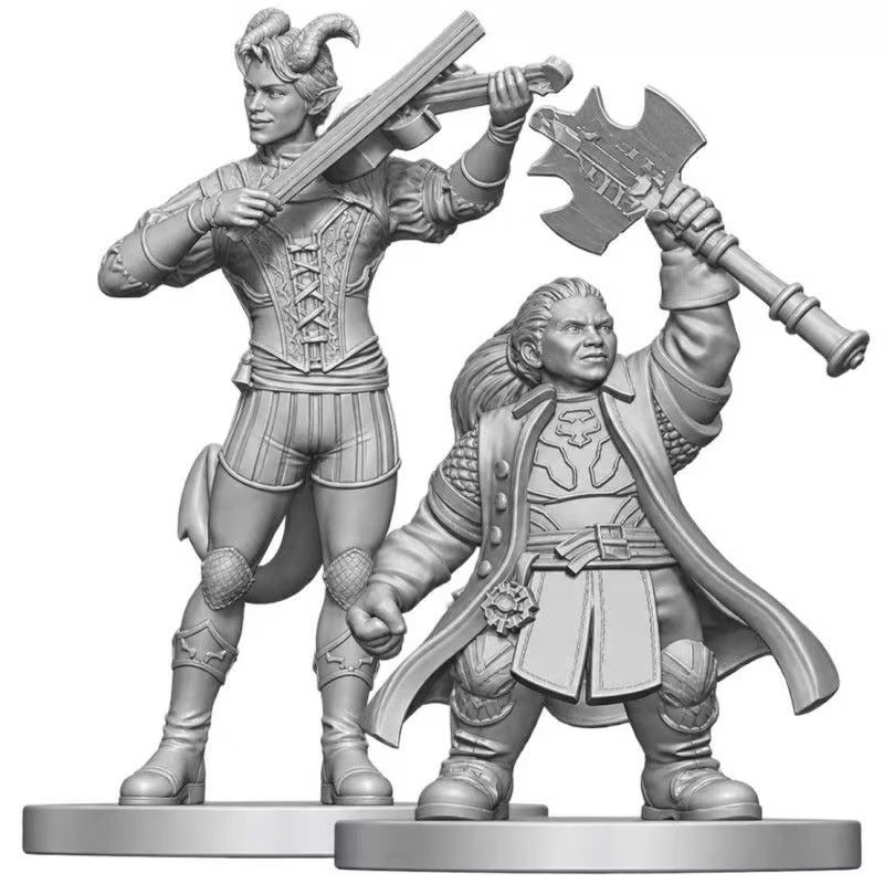 D&D Nolzur's Marvelous Miniatures: Tiefling Bard & Dwarf Cleric