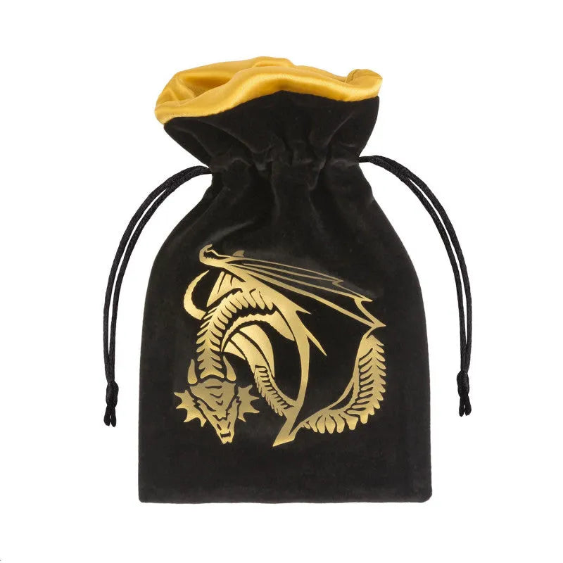 Dragon Black & Golden Velour täringukott-Misc-Brain Games OÜ