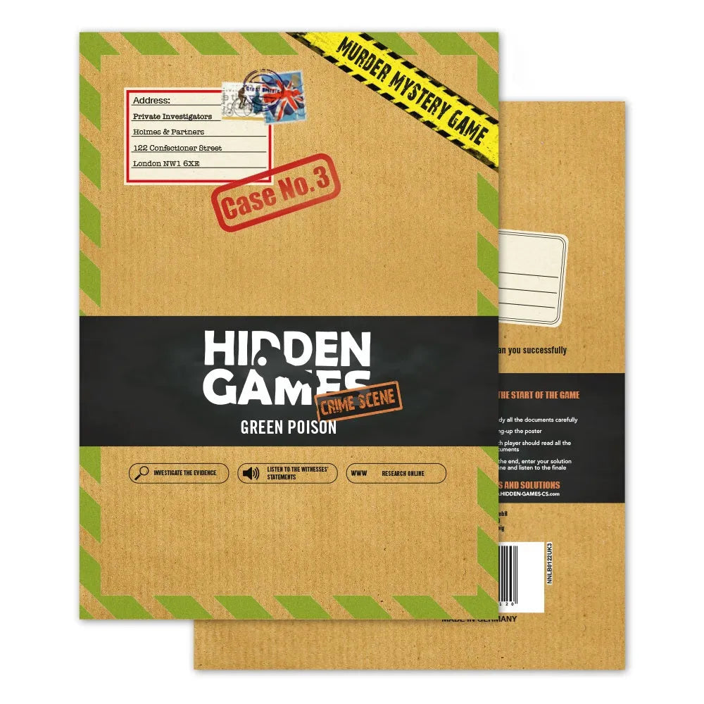 Hidden Games Crime Scene - Case No. 3 - Green Poison (ümbrik)-101 Board / Card Games-Brain Games OÜ