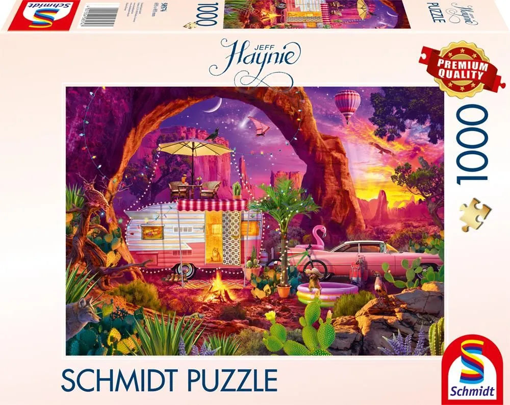 Pusle "A desert camping paradise" 1000 tk-w008 WHSX Jigsaw Puzzles-Brain Games OÜ