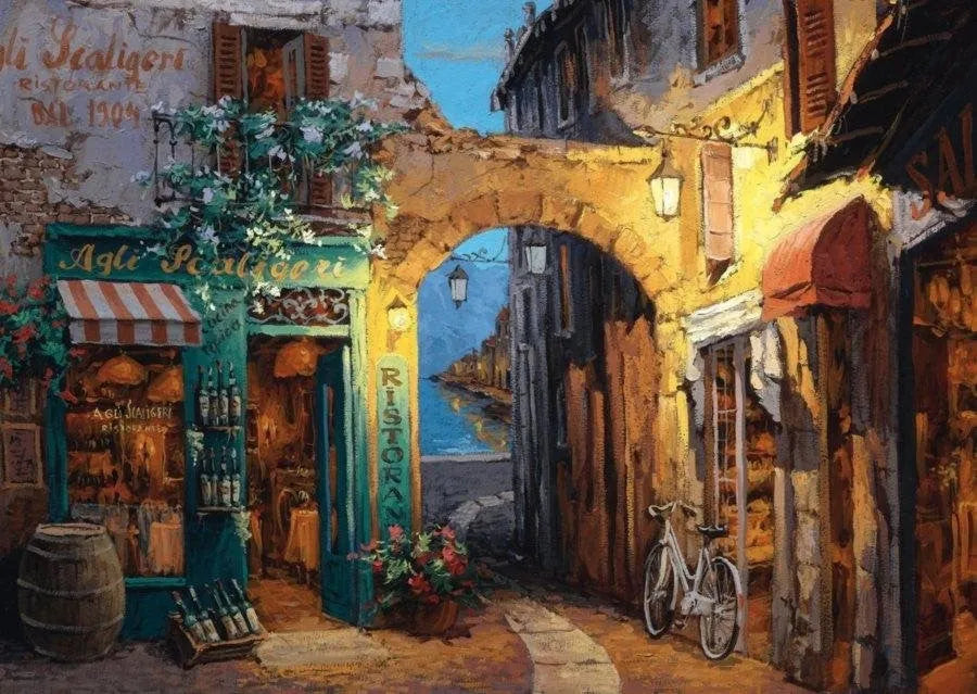 Pusle "Alley next to Lake Como" 1000 tk-w008 WHSX Jigsaw Puzzles-Brain Games OÜ