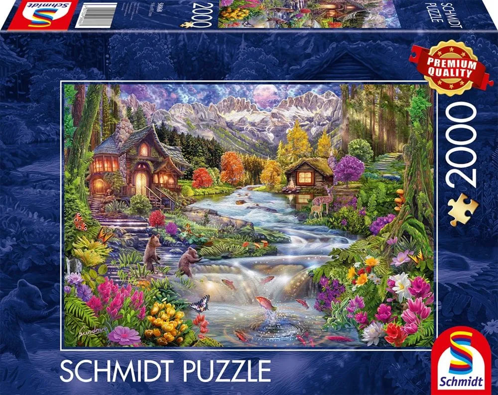 Pusle "An idyllic river in the mountains" 2000 tk-w008 WHSX Jigsaw Puzzles-Brain Games OÜ