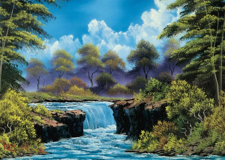 Pusle "Bob Ross, Waterfall in the glade" 1000 tk-w008 WHSX Jigsaw Puzzles-Brain Games OÜ