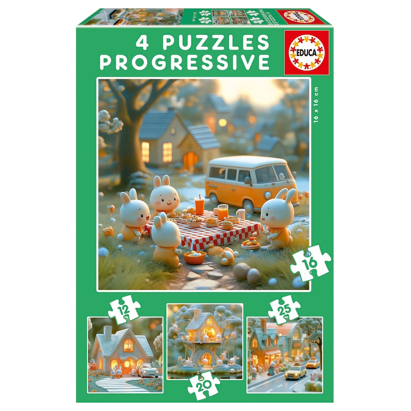 Pusle "Bunny City" 12-16-20-25 tk-w008 WHSX Jigsaw Puzzles-Brain Games OÜ