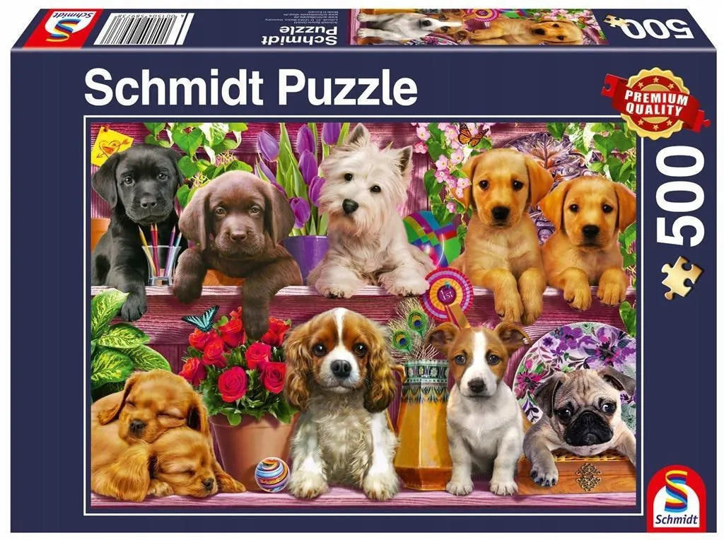 Pusle "Dog in the shelves" 500 tk-w008 WHSX Jigsaw Puzzles-Brain Games OÜ
