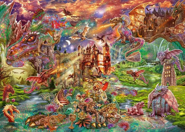 Pusle "Dragons treasure" 2000 tk-w008 WHSX Jigsaw Puzzles-Brain Games OÜ