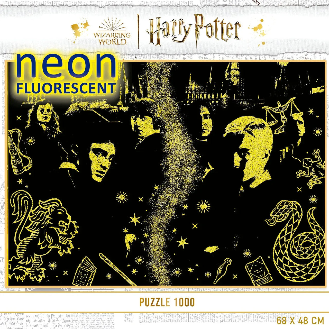 Pusle "Harry Potter - Griffindor vs Slytherin, Neon" 1000 tk-w008 WHSX Jigsaw Puzzles-Brain Games OÜ
