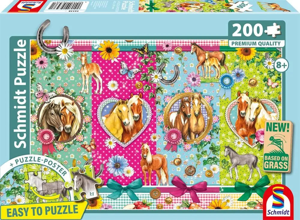 Pusle "Horsey happiness" 200 tk-w008 WHSX Jigsaw Puzzles-Brain Games OÜ