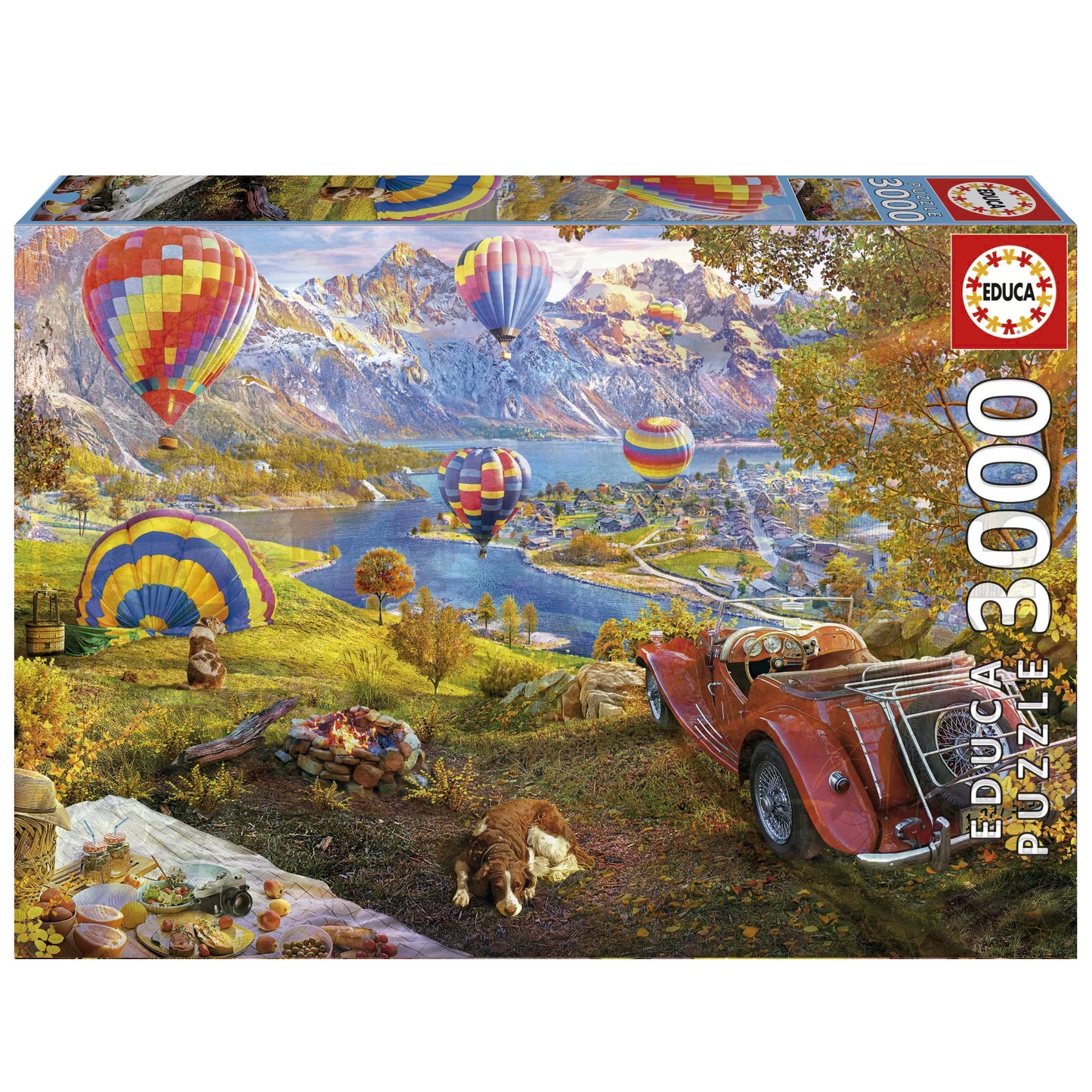 Pusle "Hot Air Balloon Valley" 3000 tk-w008 WHSX Jigsaw Puzzles-Brain Games OÜ