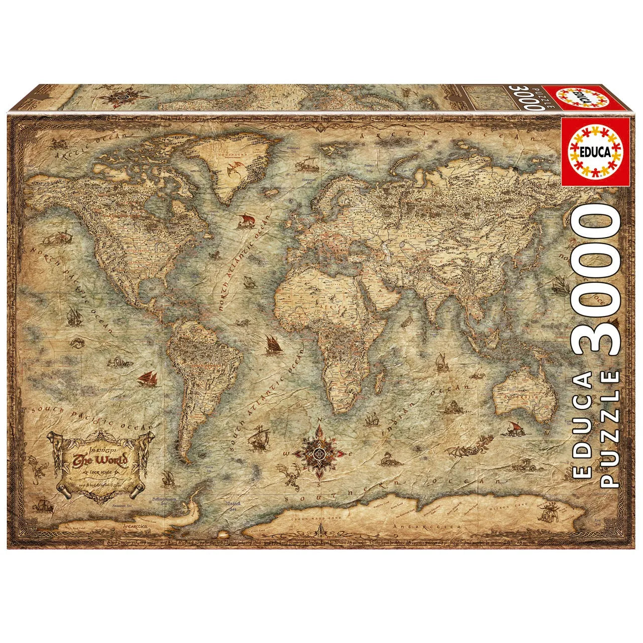 Pusle "Map of the World" 3000 tk-w008 WHSX Jigsaw Puzzles-Brain Games OÜ