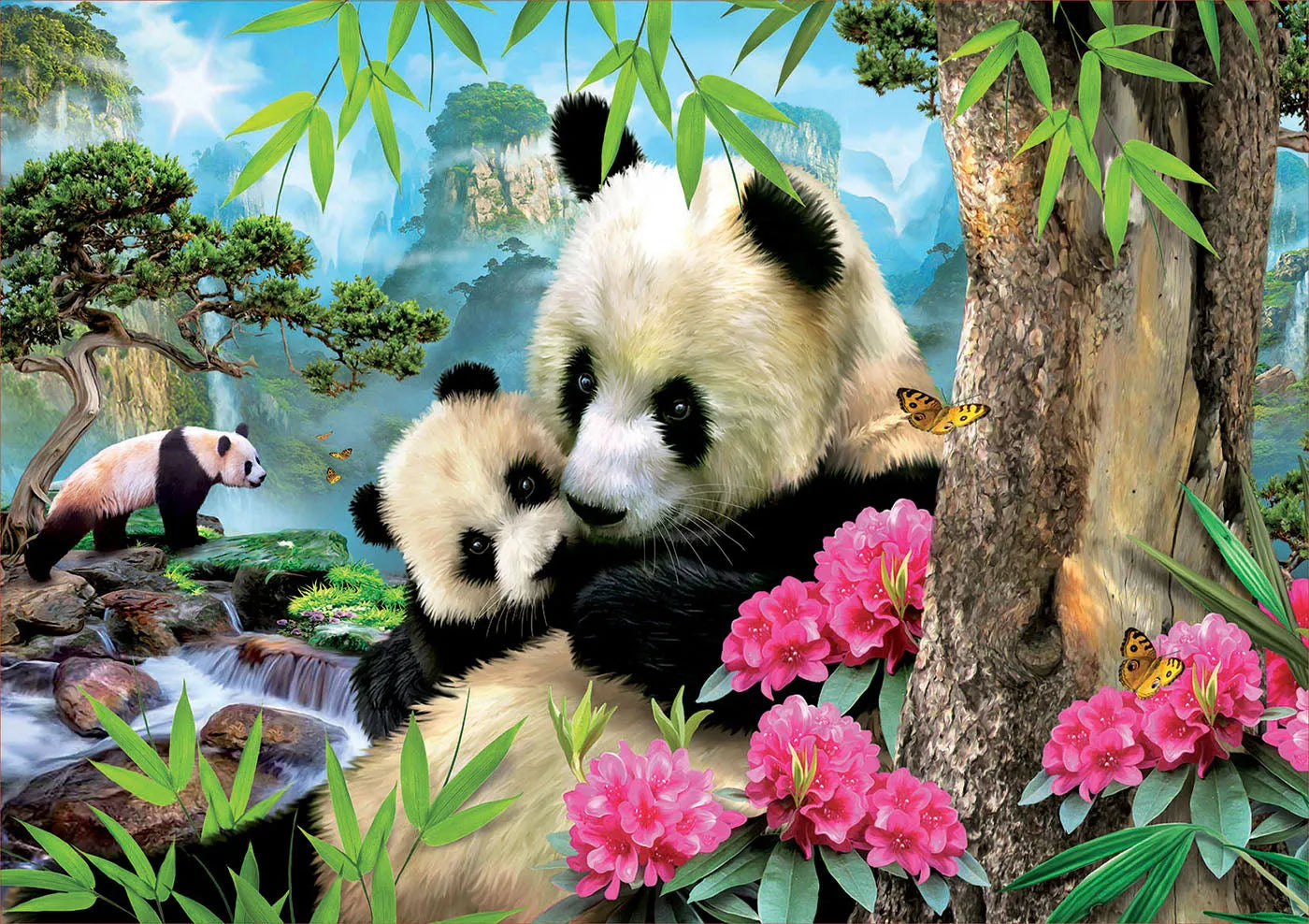 Pusle "Morning Panda" 1000 tk-w008 WHSX Jigsaw Puzzles-Brain Games OÜ