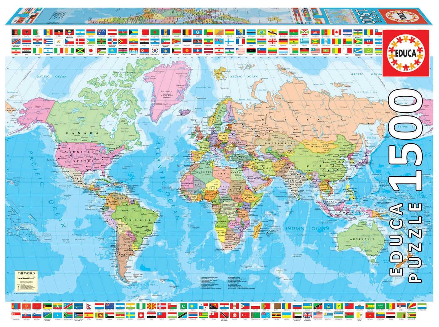 Pusle "Political Worldmap" 1500 tk-w008 WHSX Jigsaw Puzzles-Brain Games OÜ