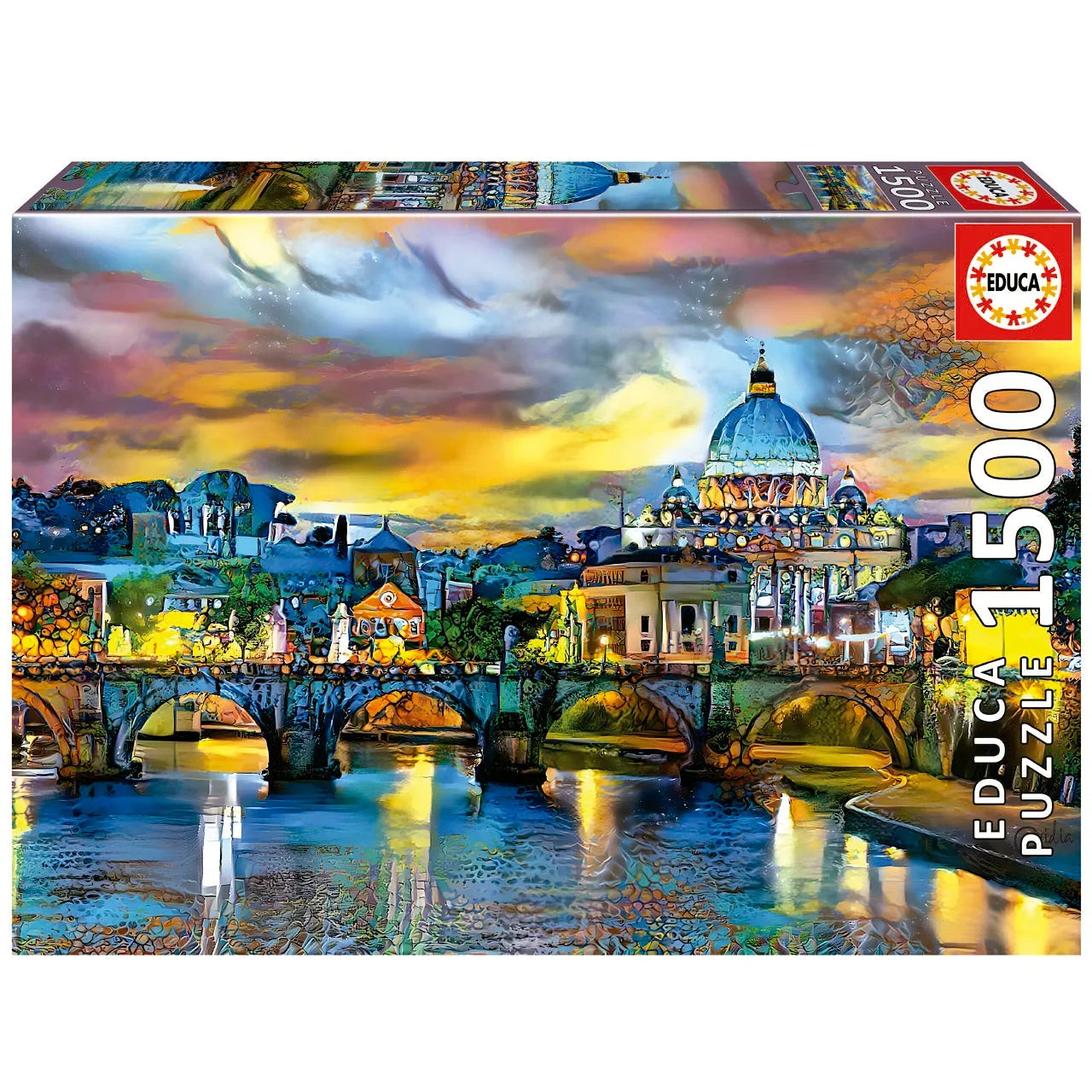 Pusle "St. Peter's Basilica And The St. Angelo Bridge" 1500 tk-w008 WHSX Jigsaw Puzzles-Brain Games OÜ