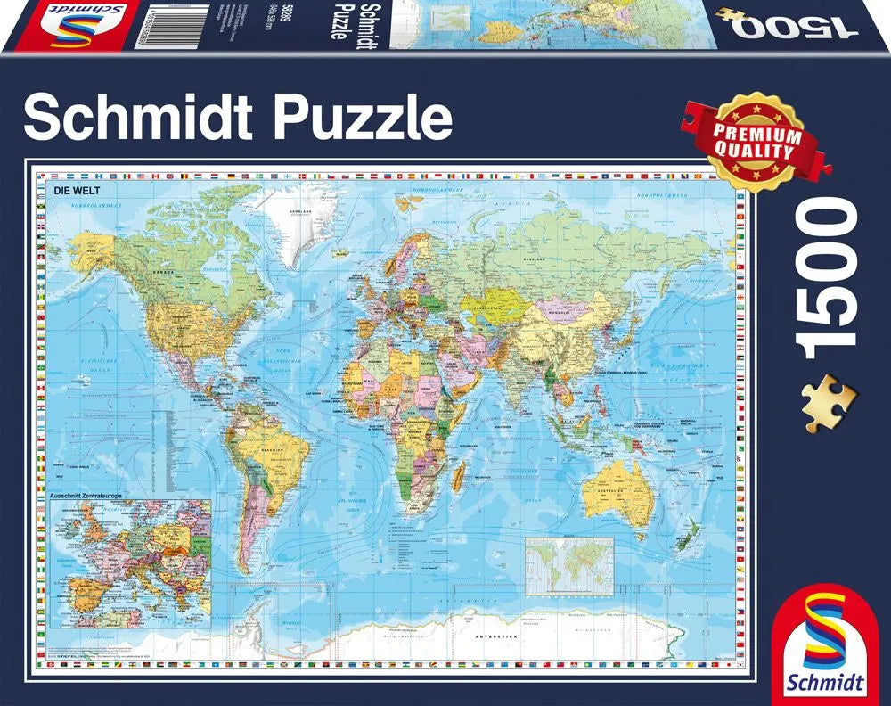 Pusle "The World" 1500 tk-w008 WHSX Jigsaw Puzzles-Brain Games OÜ