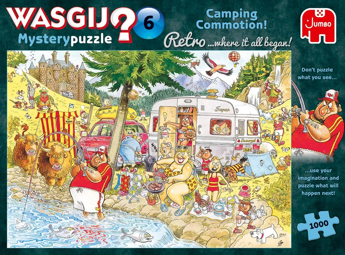 Pusle "Wasgij Retro 6 Camping Commotion" 1000 tk-108 Jigsaw Puzzles-Brain Games OÜ