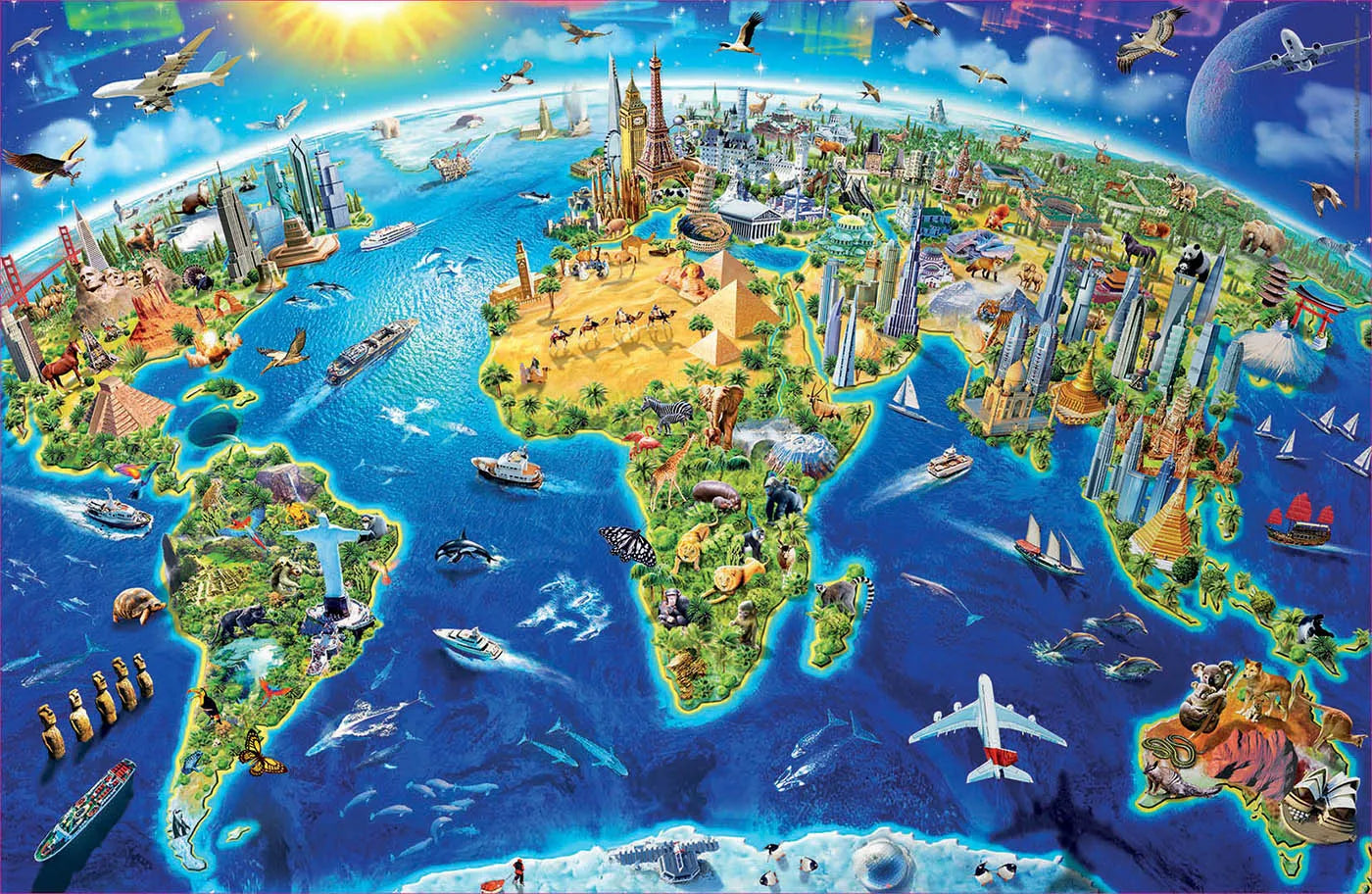 Pusle "World Symbols Miniature" 1000 tk-w008 WHSX Jigsaw Puzzles-Brain Games OÜ