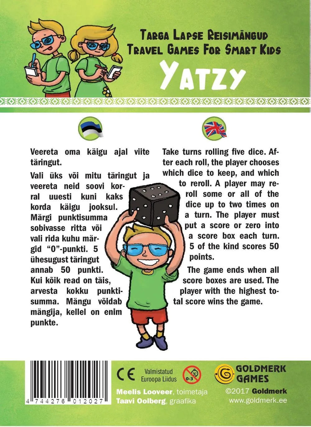 Reisimäng "Yatzy"-Seltskonnamängud-Brain Games OÜ