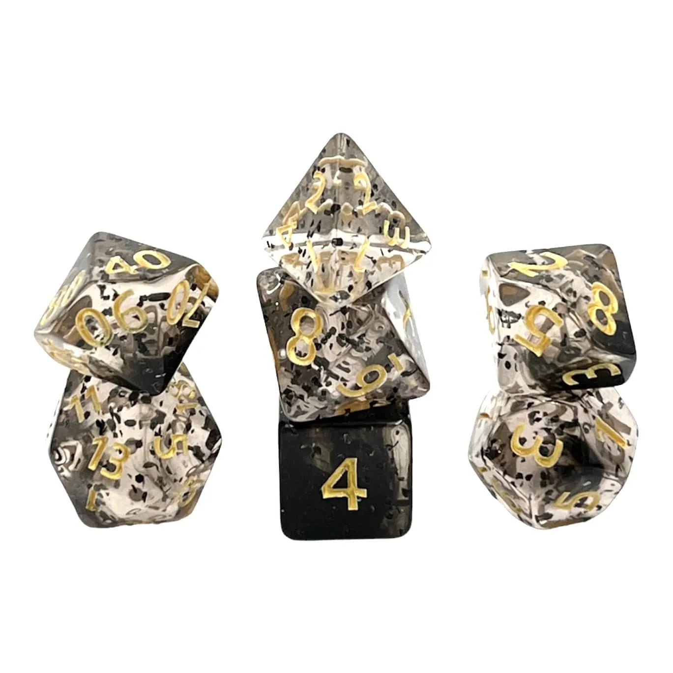 Täringukomplekt Confetti: Black Sulfer (7)-104 Accessories-Brain Games OÜ