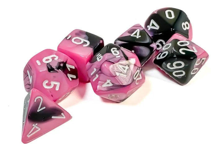Täringukomplekt Gemini Black & Pink - White (7)-001 Board / Card Games-Brain Games OÜ