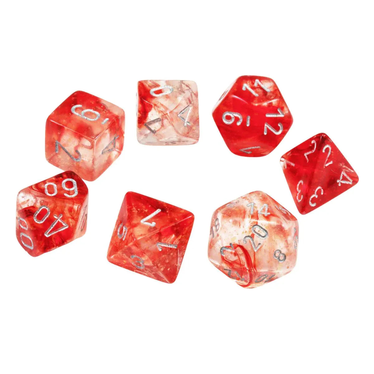 Täringukomplekt Nebula Red - Silver (7)-004 Accessories-Brain Games OÜ