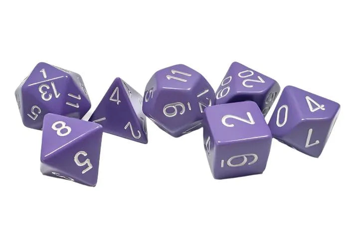 Täringukomplekt Opaque Purple - White (7)-004 Accessories-Brain Games OÜ