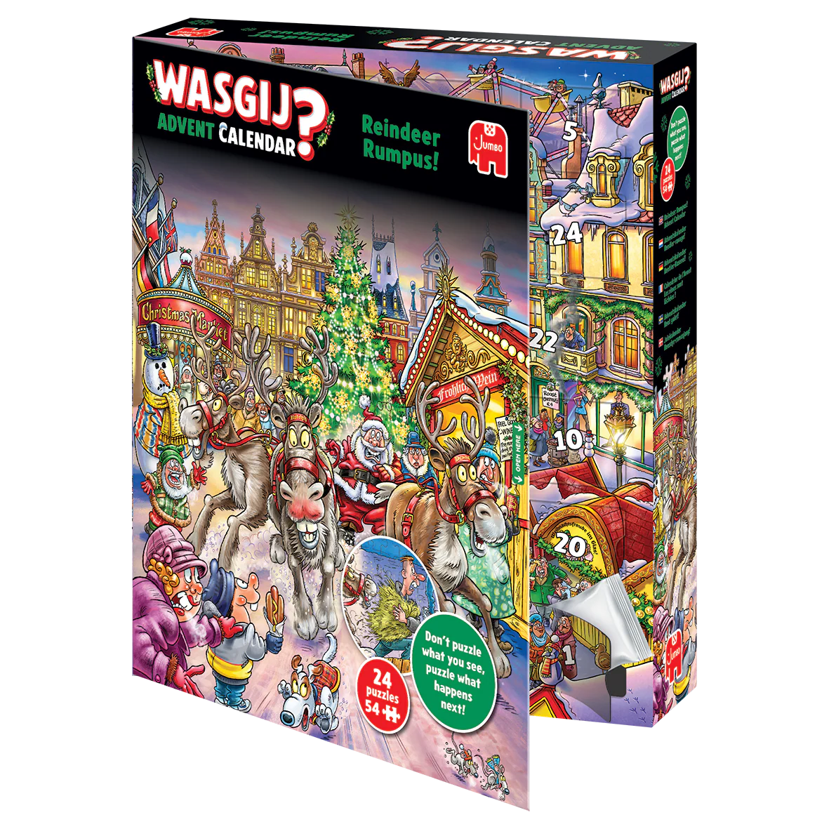 Wasgij Advent Calendar "Reindeer Rumpus!"-108 Jigsaw Puzzles-Brain Games OÜ