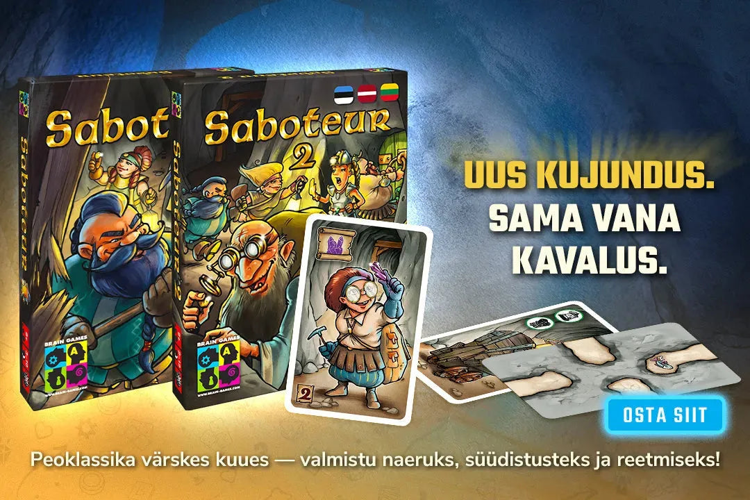 Saboteur - Uus kujundus. Sama vana kavalus.-Brain Games OÜ