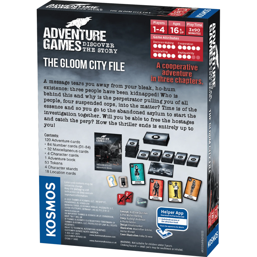 Adventure Games - The Gloom City File-w001 WHSX Board / Card Games-Brain Games OÜ