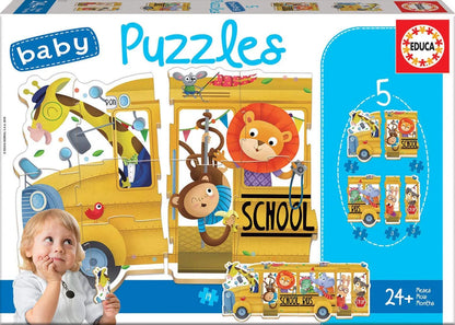 Beebipusle "Koolibuss"-w008 WHSX Jigsaw Puzzles-Brain Games OÜ