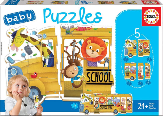 Beebipusle "Koolibuss"-w008 WHSX Jigsaw Puzzles-Brain Games OÜ