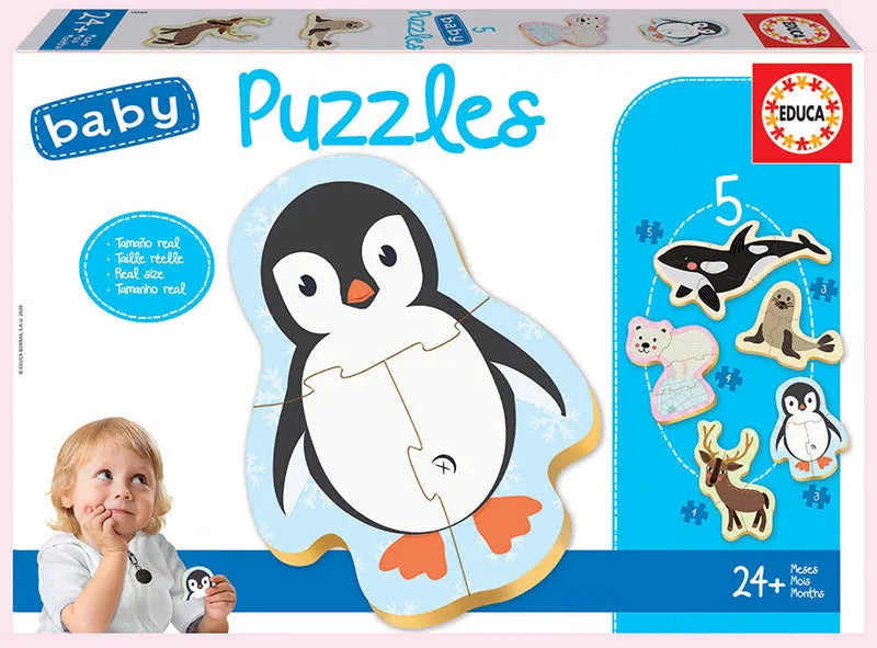 Beebipusle "Polaarloomad"-w008 WHSX Jigsaw Puzzles-Brain Games OÜ