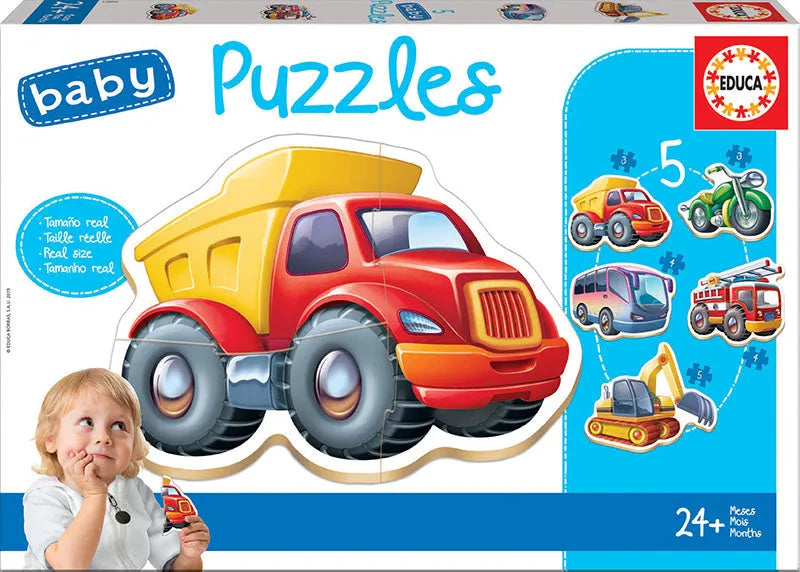 Beebipusle "Sõidukid"-w008 WHSX Jigsaw Puzzles-Brain Games OÜ