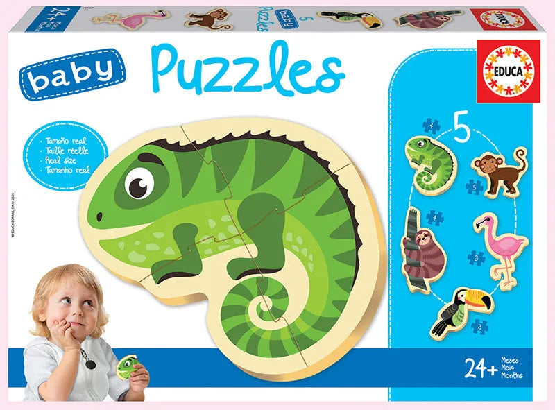 Beebipusle "Troopilised loomad"-w008 WHSX Jigsaw Puzzles-Brain Games OÜ