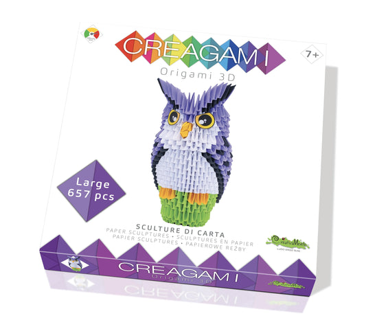 Creagami "Owl" origami komplekt (suur)-w111 WHS Creativity & Brain Teasers-Brain Games OÜ
