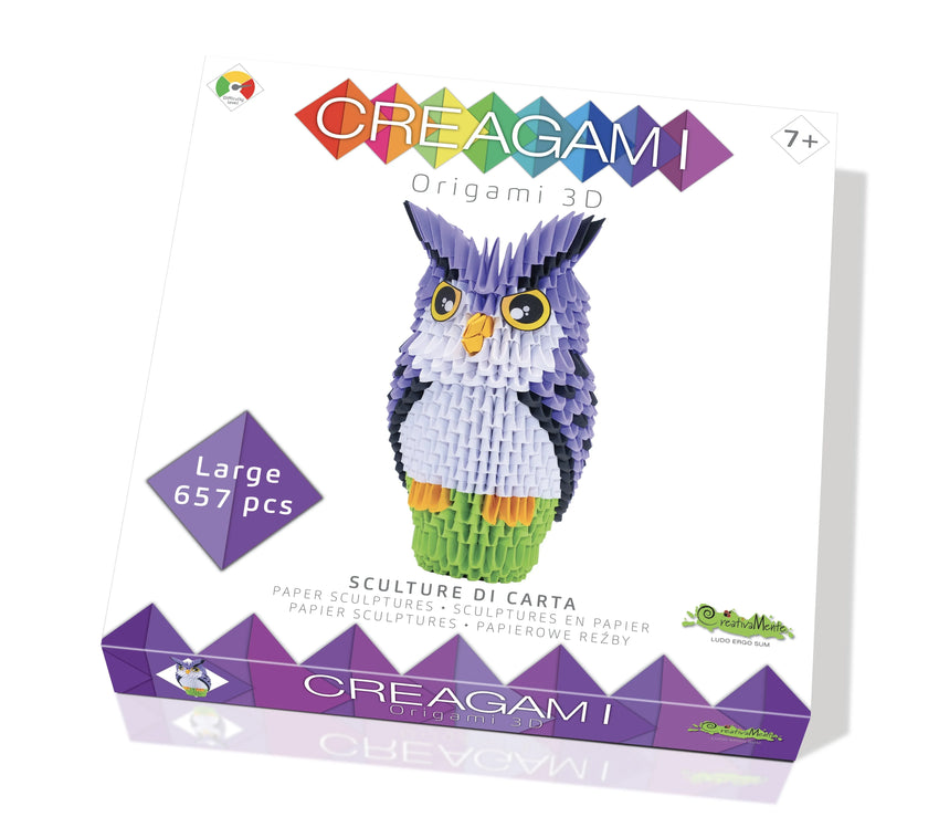 Creagami "Owl" origami komplekt (suur)-w111 WHS Creativity & Brain Teasers-Brain Games OÜ