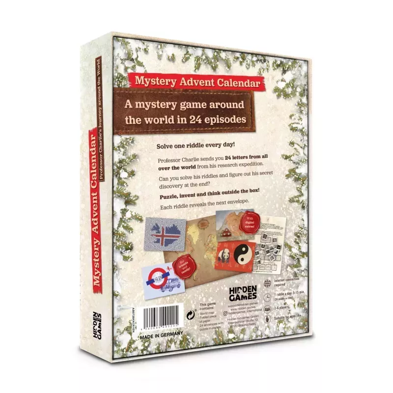 Hidden Games Mystery Advent Calendar - Professor Charlie's Journey around the World-101 Board / Card Games-Brain Games OÜ