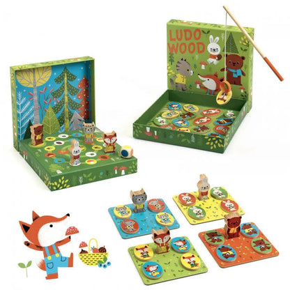 Õppemäng puidust "Ludo Wood - 4 games"-Lastemängud-Brain Games OÜ