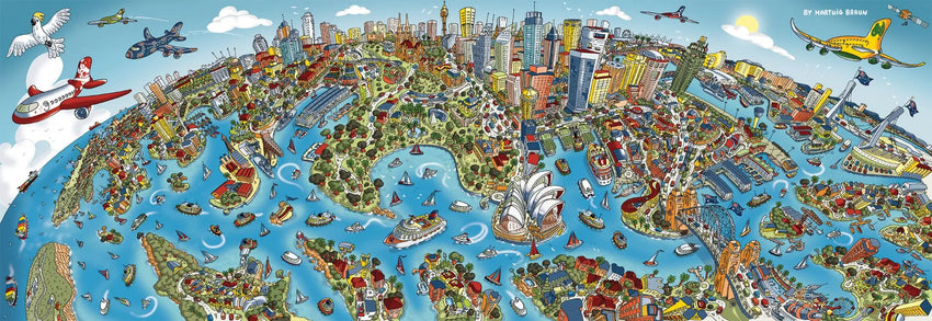 Panoraampusle "Sidney" 1000 tk-w008 WHSX Jigsaw Puzzles-Brain Games OÜ