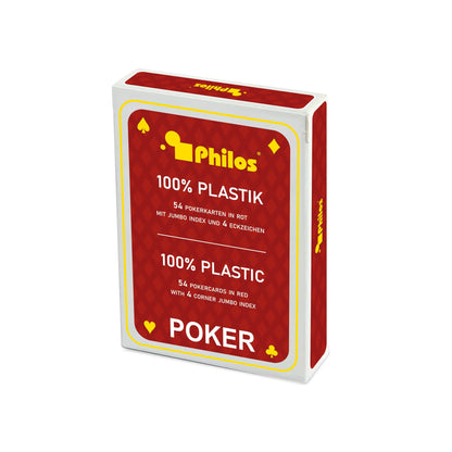 Philos mängukaardid, punane, plastik