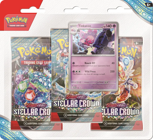 Pokemon: Stellar Crown 3 pack blister-Strateegiamängud-Brain Games OÜ