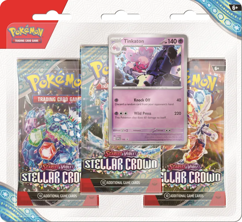 Pokemon: Stellar Crown 3 pack blister-Strateegiamängud-Brain Games OÜ