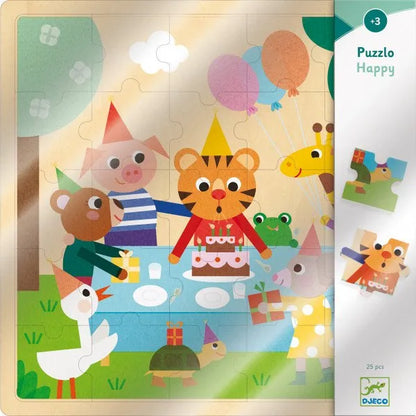 Puidust pusle "Happy" 25 tk-Pusled-Brain Games OÜ