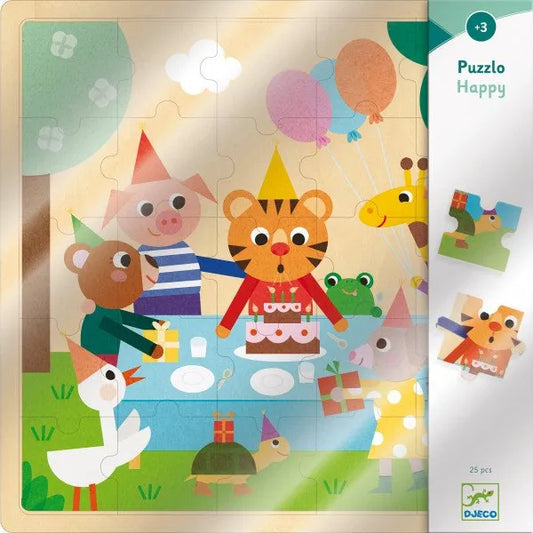 Puidust pusle "Happy" 25 tk-Pusled-Brain Games OÜ
