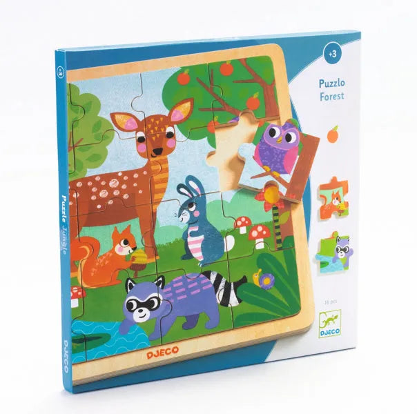Puidust pusle "Puzzlo Forest" 16 tk-Pusled-Brain Games OÜ