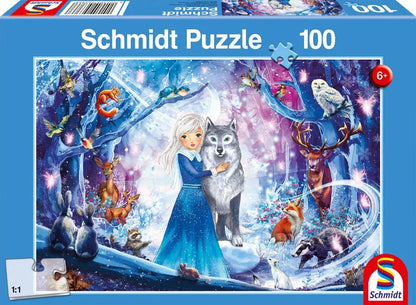 Pusle "A princess in the snowy forest" 100 tk-w008 WHSX Jigsaw Puzzles-Brain Games OÜ