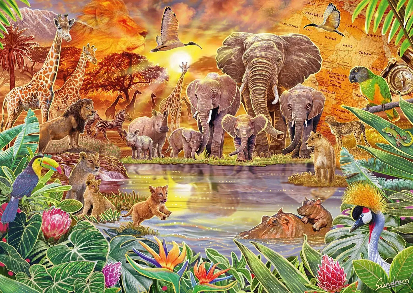 Pusle "African Kingdom" 1000 tk-w008 WHSX Jigsaw Puzzles-Brain Games OÜ